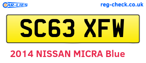 SC63XFW are the vehicle registration plates.