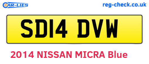 SD14DVW are the vehicle registration plates.