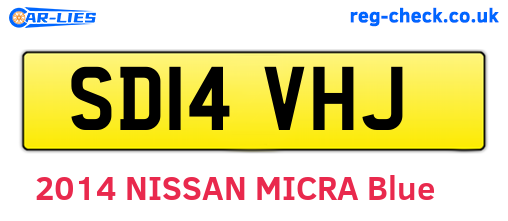 SD14VHJ are the vehicle registration plates.