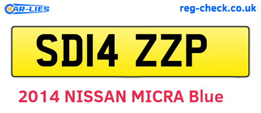 SD14ZZP are the vehicle registration plates.