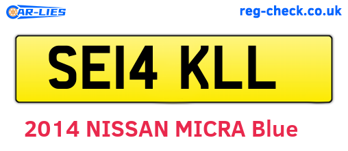 SE14KLL are the vehicle registration plates.
