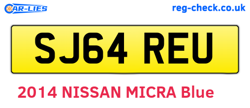 SJ64REU are the vehicle registration plates.