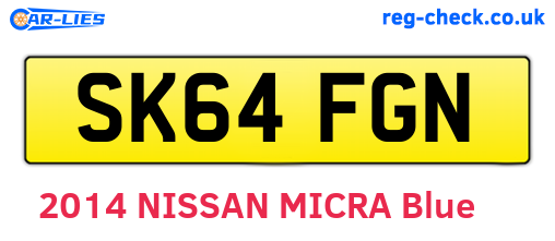SK64FGN are the vehicle registration plates.