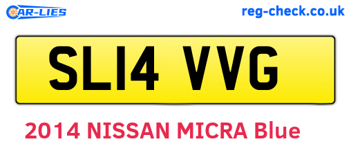 SL14VVG are the vehicle registration plates.