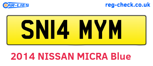 SN14MYM are the vehicle registration plates.