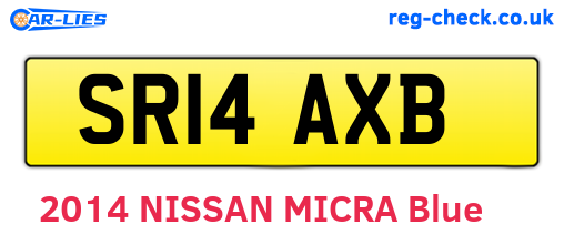 SR14AXB are the vehicle registration plates.
