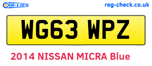 WG63WPZ are the vehicle registration plates.