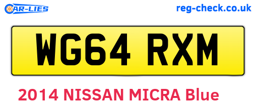 WG64RXM are the vehicle registration plates.