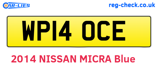 WP14OCE are the vehicle registration plates.