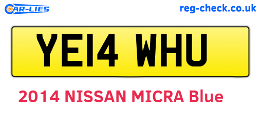 YE14WHU are the vehicle registration plates.