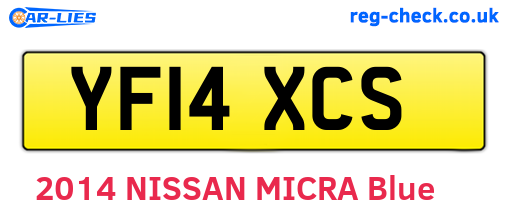 YF14XCS are the vehicle registration plates.