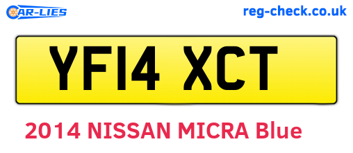 YF14XCT are the vehicle registration plates.