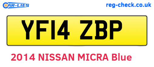 YF14ZBP are the vehicle registration plates.