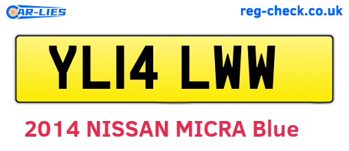 YL14LWW are the vehicle registration plates.