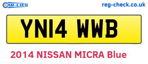 YN14WWB are the vehicle registration plates.