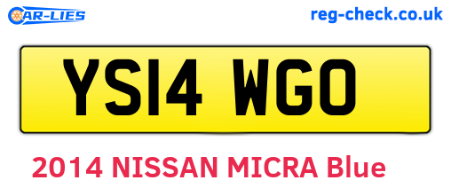 YS14WGO are the vehicle registration plates.