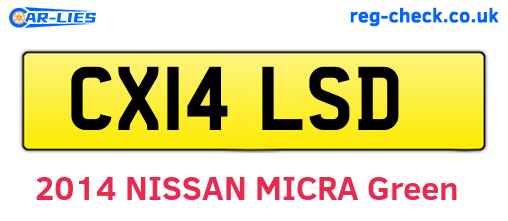 CX14LSD are the vehicle registration plates.