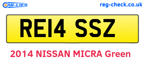 RE14SSZ are the vehicle registration plates.