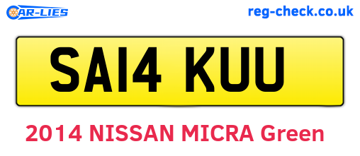 SA14KUU are the vehicle registration plates.