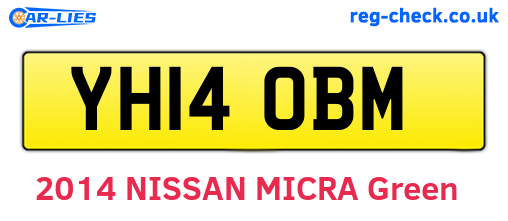 YH14OBM are the vehicle registration plates.