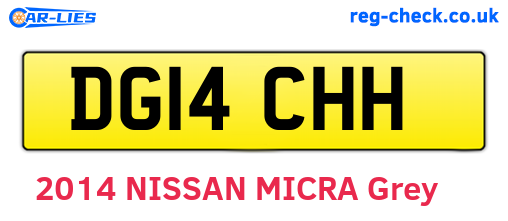 DG14CHH are the vehicle registration plates.