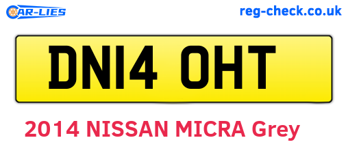 DN14OHT are the vehicle registration plates.