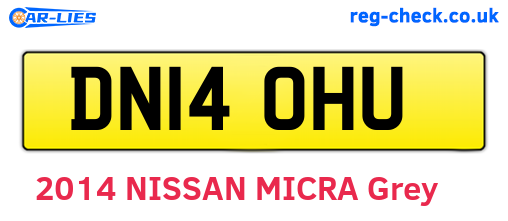 DN14OHU are the vehicle registration plates.
