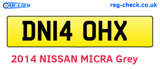 DN14OHX are the vehicle registration plates.