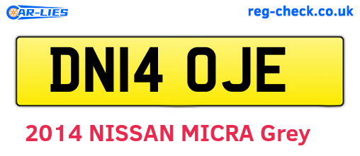 DN14OJE are the vehicle registration plates.