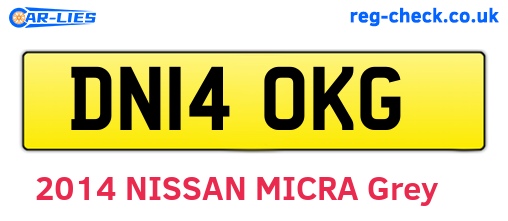 DN14OKG are the vehicle registration plates.