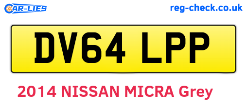 DV64LPP are the vehicle registration plates.