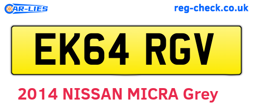 EK64RGV are the vehicle registration plates.