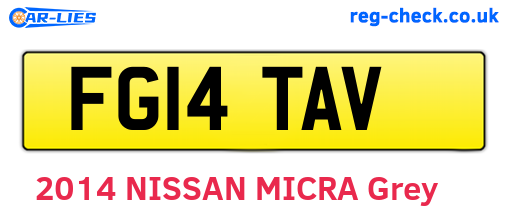 FG14TAV are the vehicle registration plates.