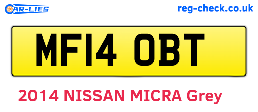 MF14OBT are the vehicle registration plates.