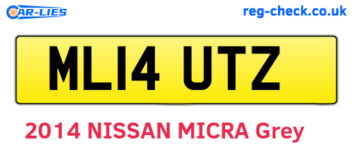 ML14UTZ are the vehicle registration plates.