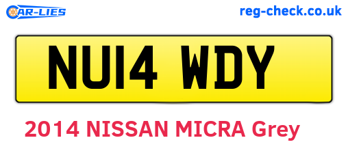 NU14WDY are the vehicle registration plates.