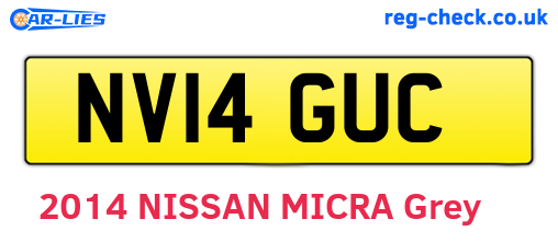 NV14GUC are the vehicle registration plates.