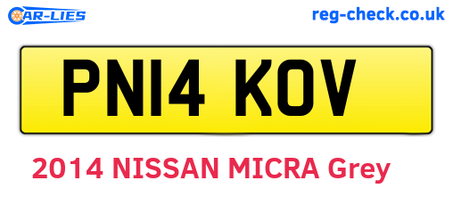PN14KOV are the vehicle registration plates.