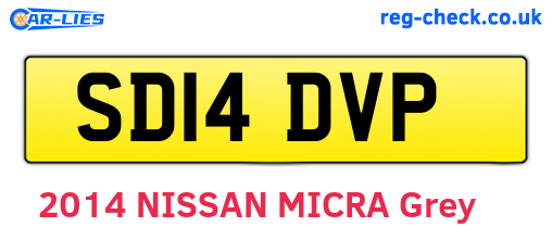 SD14DVP are the vehicle registration plates.