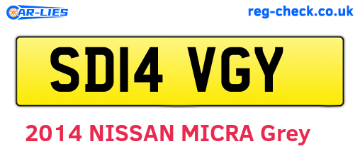 SD14VGY are the vehicle registration plates.