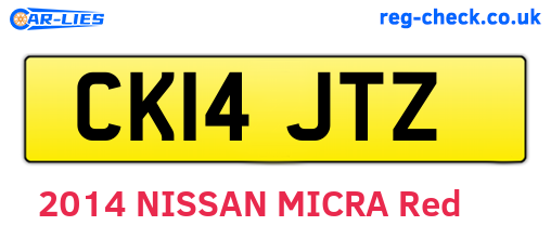 CK14JTZ are the vehicle registration plates.