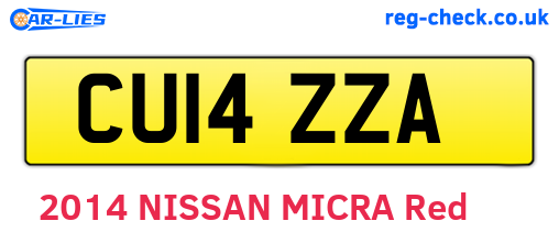 CU14ZZA are the vehicle registration plates.