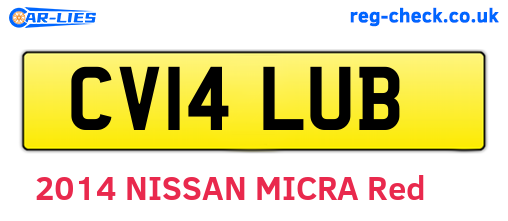 CV14LUB are the vehicle registration plates.