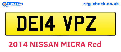 DE14VPZ are the vehicle registration plates.