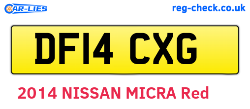 DF14CXG are the vehicle registration plates.