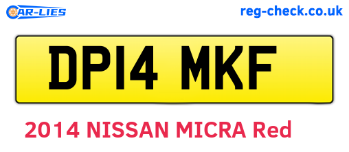 DP14MKF are the vehicle registration plates.