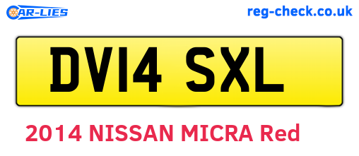 DV14SXL are the vehicle registration plates.