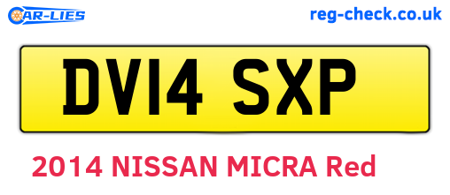 DV14SXP are the vehicle registration plates.