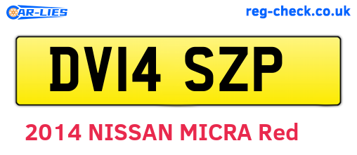 DV14SZP are the vehicle registration plates.