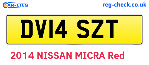 DV14SZT are the vehicle registration plates.